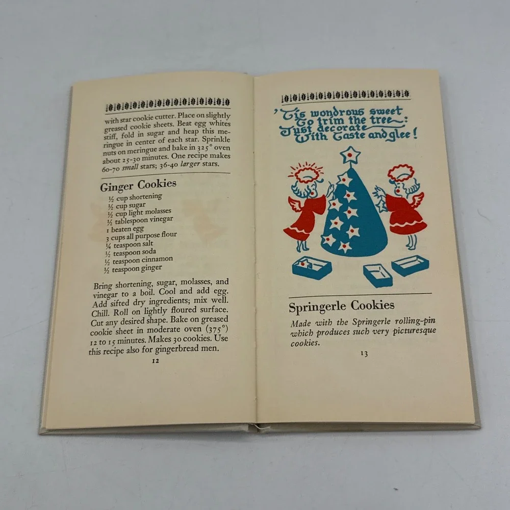 Peter Pauper Press Holiday Goodies Cookbook Blue 1952 Illustrated W/Box Vtg MCM